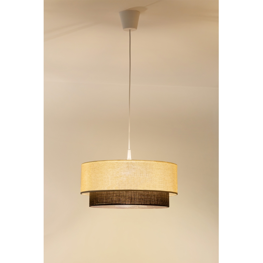 Brilagi - Lampadario LED a sospensione con cavo BOHO STYLE 1xE27/15W/230V Ø 40 cm crema/marrone