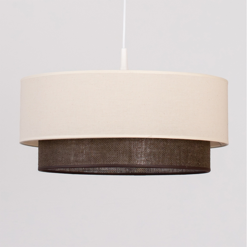 Brilagi - Lampadario LED a sospensione con cavo BOHO STYLE 1xE27/15W/230V Ø 40 cm crema/marrone