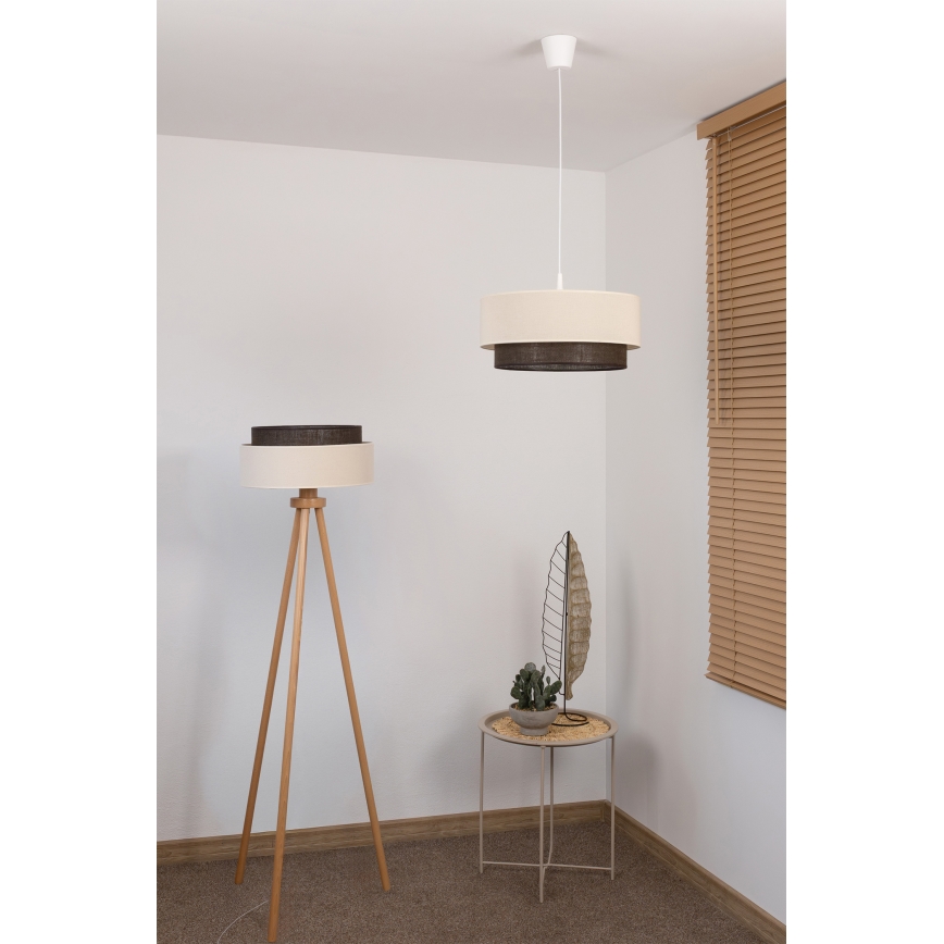 Brilagi - Lampadario LED a sospensione con cavo BOHO STYLE 1xE27/15W/230V Ø 40 cm crema/marrone