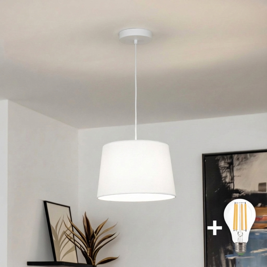 Brilagi - Lampadario LED a sospensione con cavo CERIA 1xE27/40W/230V Ø 30 cm bianco