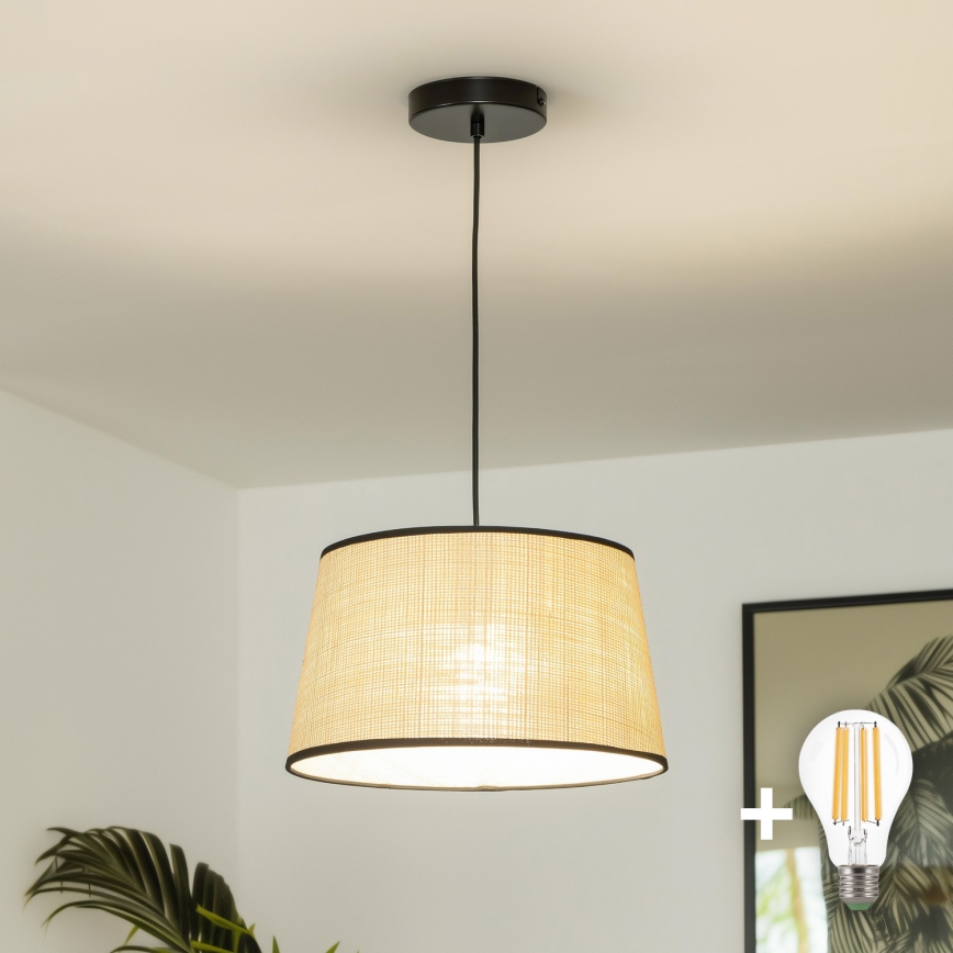 Brilagi - Lampadario LED a sospensione con cavo CERIA 1xE27/40W/230V Ø 35 cm beige