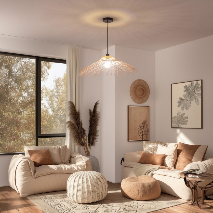 Brilagi - Lampadario LED a sospensione con cavo CERIA BOHO 1xE27/40W/230V Ø 100 cm in bambù