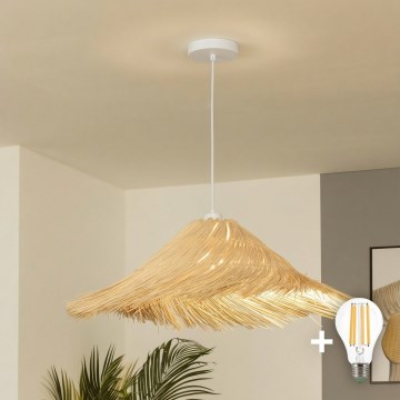 Brilagi - Lampadario LED a sospensione con cavo CERIA BOHO 1xE27/40W/230V Ø 100 cm in rattan