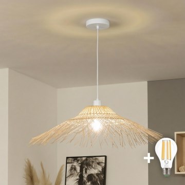 Brilagi - Lampadario LED a sospensione con cavo CERIA BOHO 1xE27/40W/230V Ø 70 cm bambù