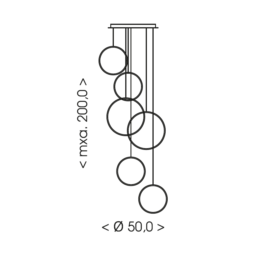 Brilagi - Lampadario LED a sospensione con cavo ECHO LED/80W/230V 4000K Ø 50 cm nero