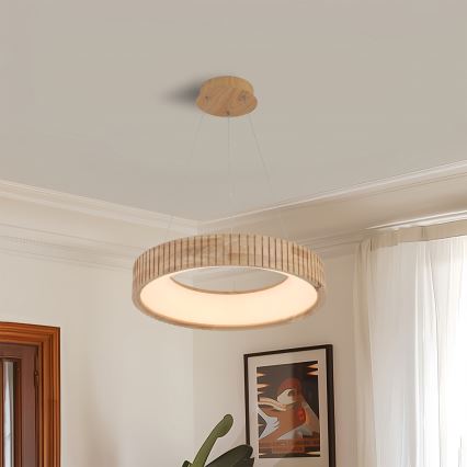 Brilagi - Lampadario LED a sospensione su cavo FALCON WOOD MODERN LED/30W/230V 3000/4000/6000K Ø 45 cm legno