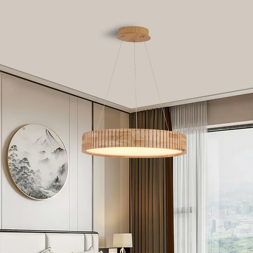 Brilagi - Lampadario LED a sospensione su cavo FALCON WOOD MODERN LED/30W/230V 3000/4000/6000K Ø 45 cm legno