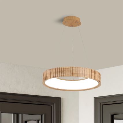 Brilagi - Lampadario LED a sospensione su cavo FALCON WOOD MODERN LED/30W/230V 3000/4000/6000K Ø 45 cm legno