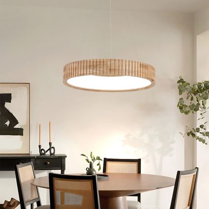 Brilagi - Lampadario LED a sospensione su cavo FALCON WOOD MODERN LED/30W/230V 3000/4000/6000K Ø 45 cm legno