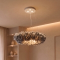 Brilagi - Lampadario LED a sospensione con cavo FEATHER 3xE27/40W/230V + 3xLED/3W Ø 50 cm grigio