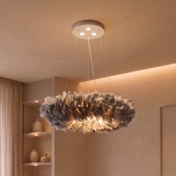 Brilagi - Lampadario LED a sospensione con cavo FEATHER 3xE27/40W/230V + 3xLED/3W Ø 50 cm grigio