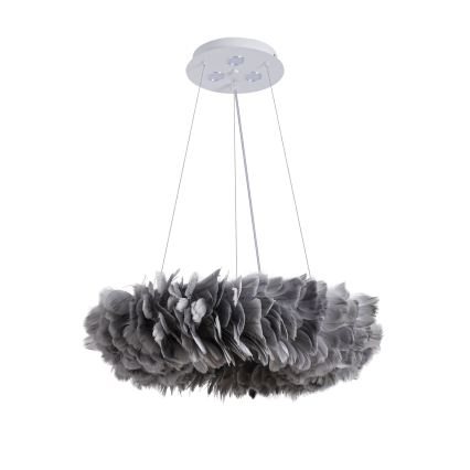Brilagi - Lampadario LED a sospensione con cavo FEATHER 3xE27/40W/230V + 3xLED/3W Ø 50 cm grigio