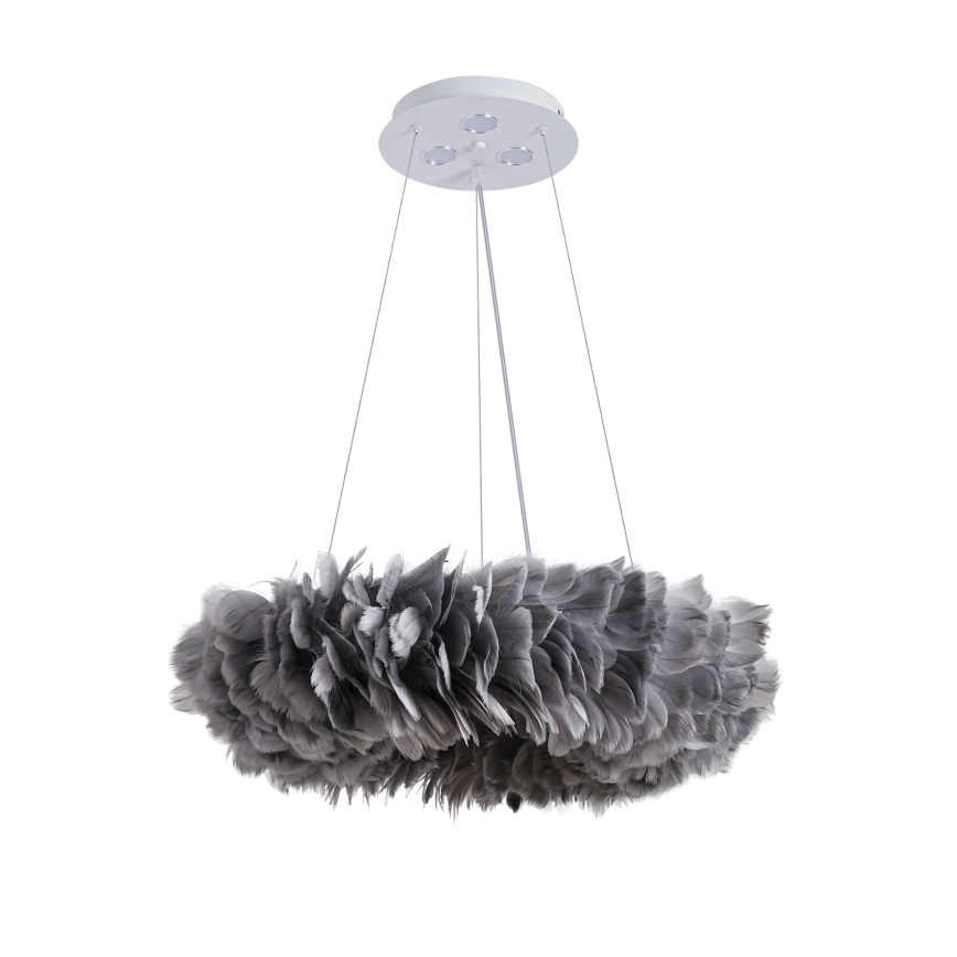 Brilagi - Lampadario LED a sospensione con cavo FEATHER 3xE27/40W/230V + 3xLED/3W Ø 50 cm grigio