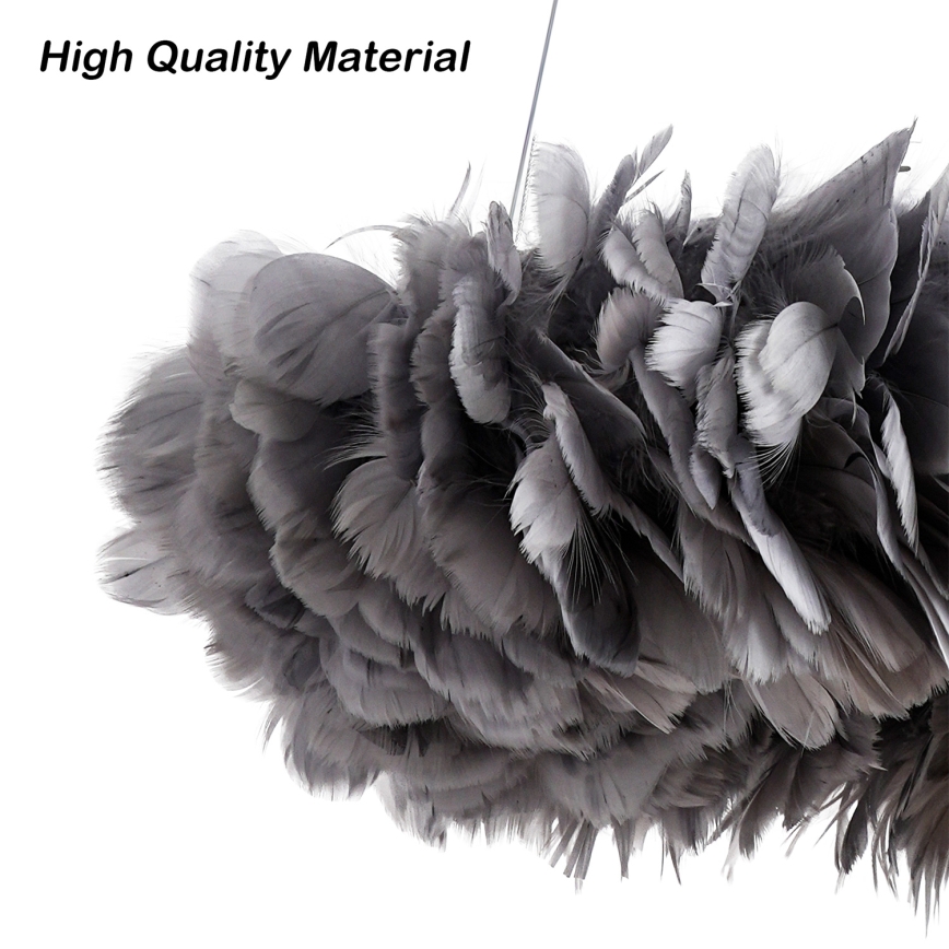Brilagi - Lampadario LED a sospensione con cavo FEATHER 3xE27/40W/230V + 3xLED/3W Ø 50 cm grigio