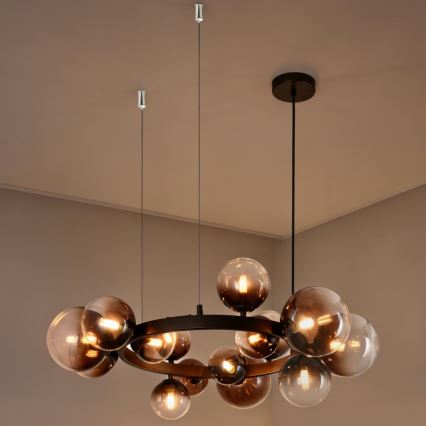 Brilagi - Lampadario LED a sospensione con cavo MILLA 15xG9/3W/230V marrone/marrone fumé