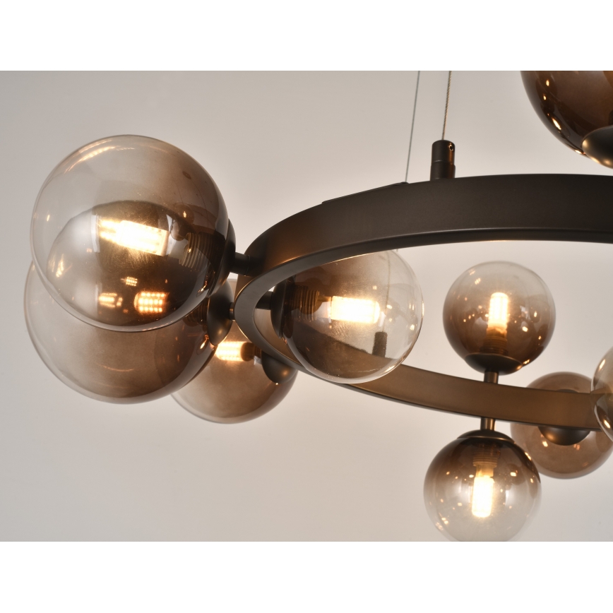 Brilagi - Lampadario LED a sospensione con cavo MILLA 15xG9/3W/230V marrone/marrone fumé