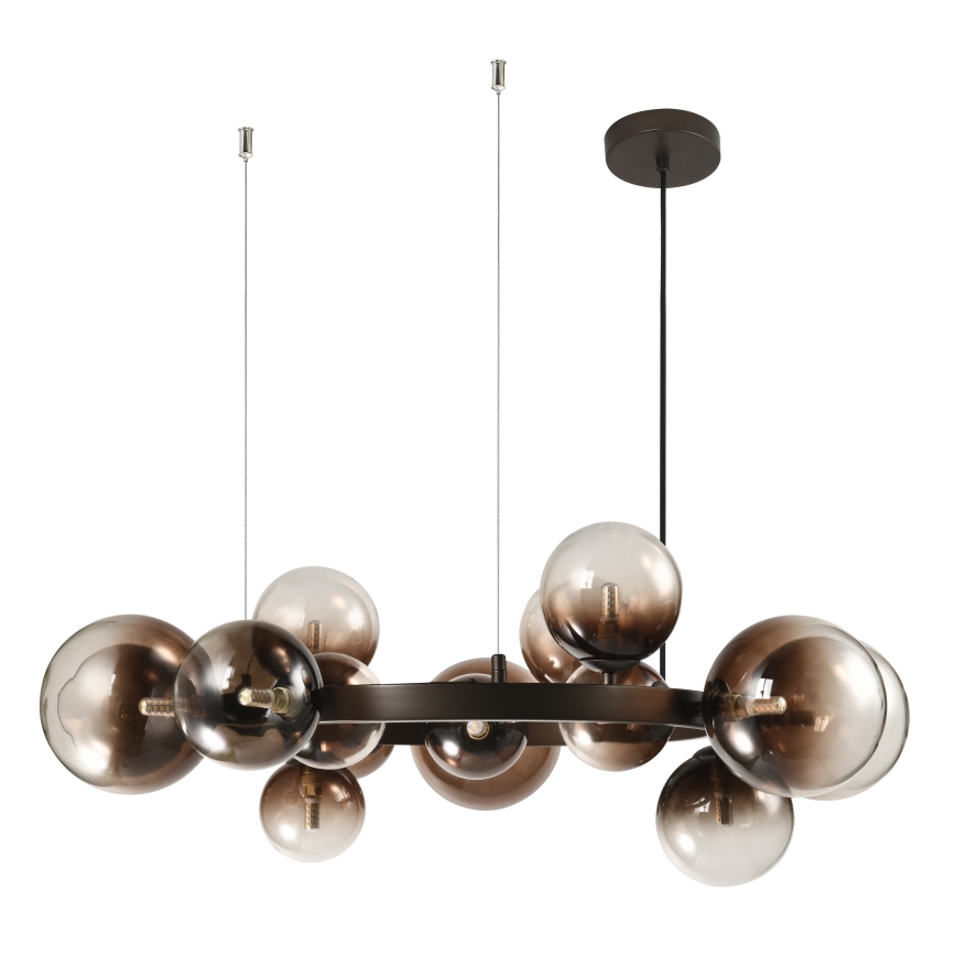 Brilagi - Lampadario LED a sospensione con cavo MILLA 15xG9/3W/230V marrone/marrone fumé