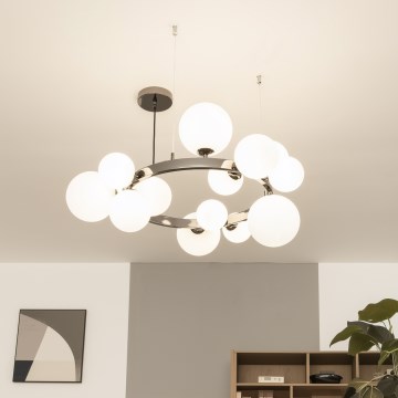 Brilagi - Lampadario LED a sospensione con cavo MILLA 15xG9/3W/230V nero cromato/bianco