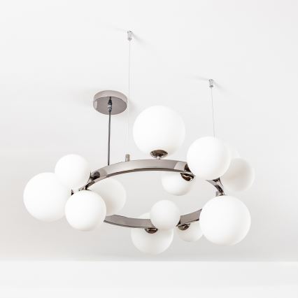 Brilagi - Lampadario LED a sospensione con cavo MILLA 15xG9/3W/230V nero cromato/bianco