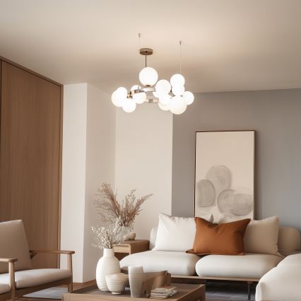 Brilagi - Lampadario LED a sospensione con cavo MILLA 15xG9/3W/230V nero cromato/bianco