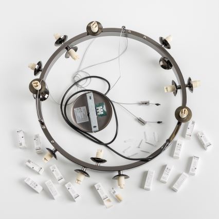 Brilagi - Lampadario LED a sospensione con cavo MILLA 15xG9/3W/230V nero cromato/bianco