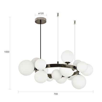 Brilagi - Lampadario LED a sospensione con cavo MILLA 15xG9/3W/230V nero cromato/bianco