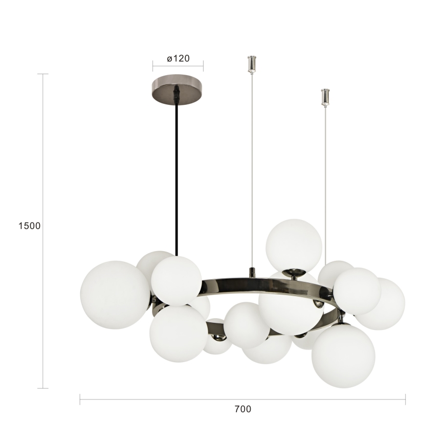 Brilagi - Lampadario LED a sospensione con cavo MILLA 15xG9/3W/230V nero cromato/bianco