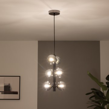 Brilagi - Lampadario LED a sospensione con cavo MILLA 6xG9/3W/230V nero cromato/fumé