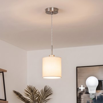 Brilagi - Lampadario LED a sospensione con cavo NUBILA 1xE27/60W/230V Ø 14 cm crema