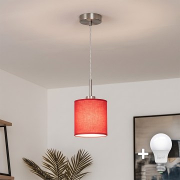 Brilagi - Lampadario LED a sospensione con cavo NUBILA 1xE27/60W/230V Ø 14 cm rosso