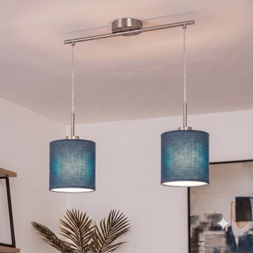 Brilagi - Lampadario LED a sospensione con cavo NUBILA 2xE27/60W/230V blu scuro