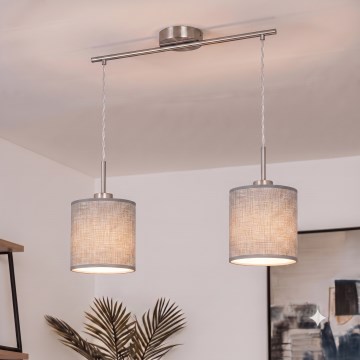 Brilagi - Lampadario LED a sospensione con cavo NUBILA 2xE27/60W/230V grigio