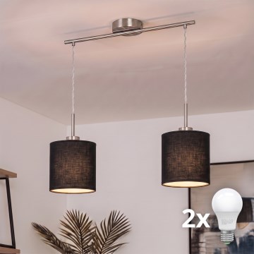Brilagi - Lampadario LED a sospensione con cavo NUBILA 2xE27/60W/230V nero