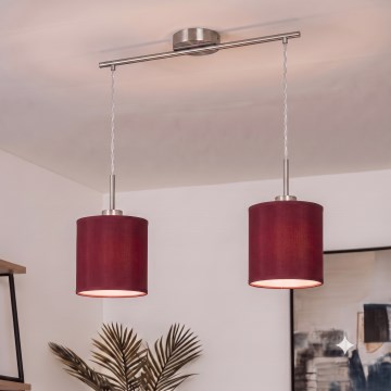 Brilagi - Lampadario LED a sospensione con cavo NUBILA 2xE27/60W/230V rosso pompeiano