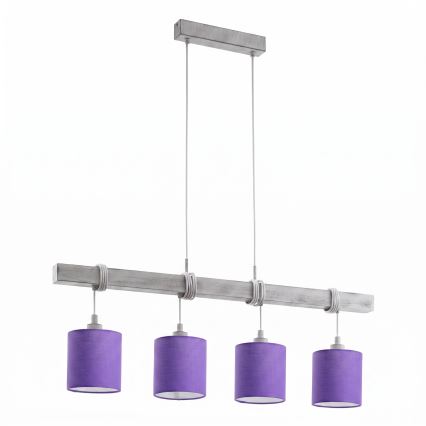 Brilagi - Lampadario LED a sospensione con cavo NUBILA 4xE27/60W/230V grigio/viola