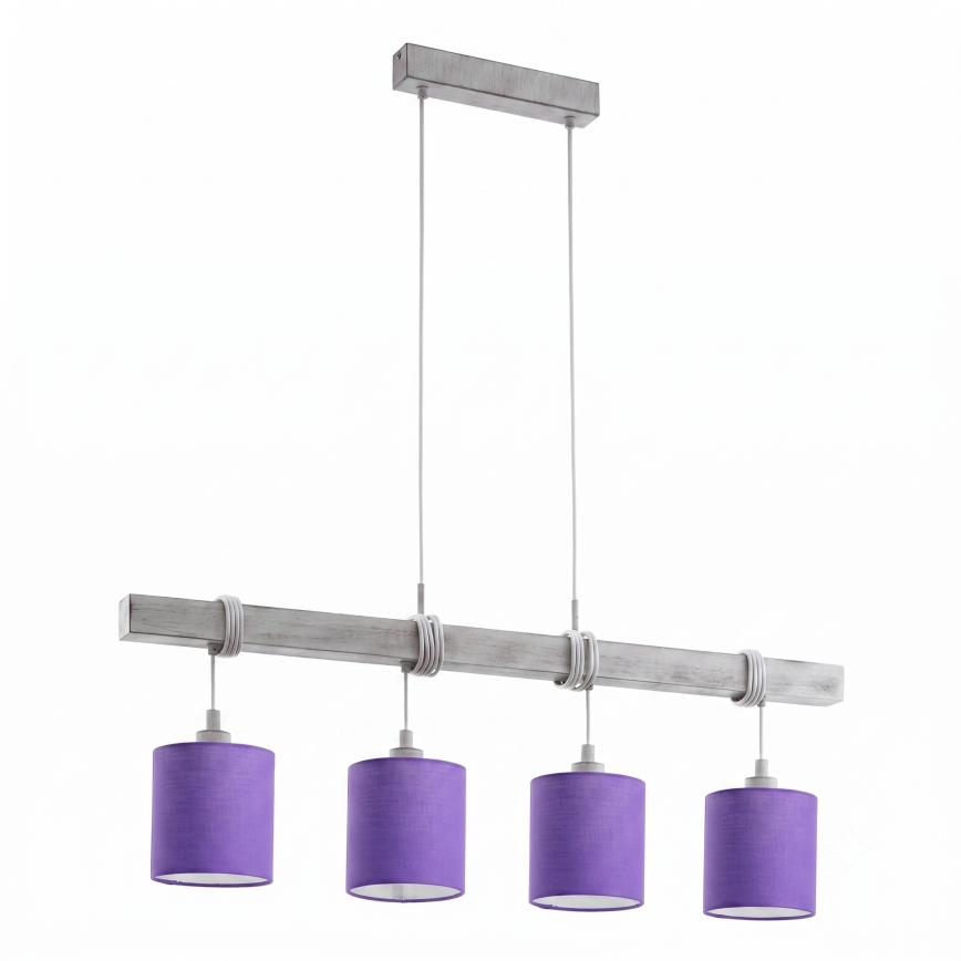 Brilagi - Lampadario LED a sospensione con cavo NUBILA 4xE27/60W/230V grigio/viola