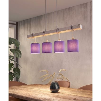 Brilagi - Lampadario LED a sospensione con cavo NUBILA 4xE27/60W/230V grigio/viola