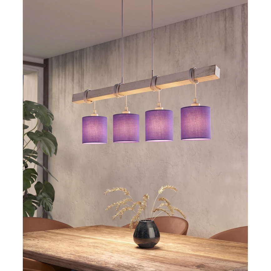 Brilagi - Lampadario LED a sospensione con cavo NUBILA 4xE27/60W/230V grigio/viola