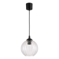 Brilagi - Lampadario LED a sospensione con cavo RETRO GLASS 1xE27/60W/230V diam. 18 cm nero/trasparente