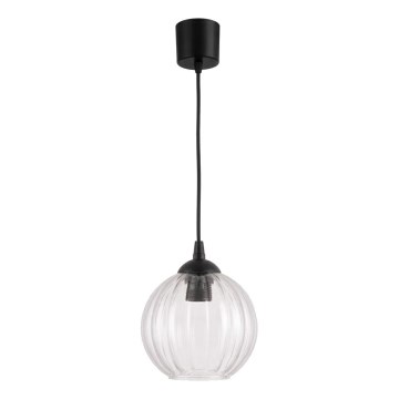 Brilagi - Lampadario LED a sospensione con cavo RETRO GLASS 1xE27/60W/230V diam. 18 cm nero/trasparente
