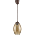 Brilagi - Lampadario LED a sospensione con cavo RETRO GLASS, 1xE27/60W/230V, diametro 17 cm, marrone/beige fumé