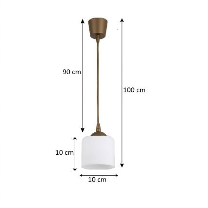 BRILAGI - Lampadario LED a sospensione con cavo RETRO GLASS 1xE27/60W/230V Ø 10 cm marrone/bianco