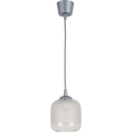 Brilagi - Lampadario LED a sospensione con cavo RETRO GLASS 1xE27/60W/230V Ø 14 cm argento/bianco