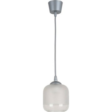 Brilagi - Lampadario LED a sospensione con cavo RETRO GLASS 1xE27/60W/230V Ø 14 cm argento/bianco