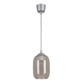 Brilagi - Lampadario LED a sospensione con cavo RETRO GLASS 1xE27/60W/230V Ø 14 cm argento/grigio fumé