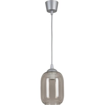 Brilagi - Lampadario LED a sospensione con cavo RETRO GLASS 1xE27/60W/230V Ø 14 cm argento/grigio fumé