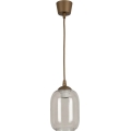 Brilagi - Lampadario LED a sospensione con cavo RETRO GLASS 1xE27/60W/230V Ø 14 cm marrone/grigio fumé