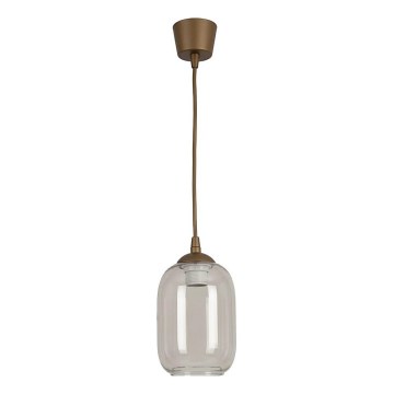 Brilagi - Lampadario LED a sospensione con cavo RETRO GLASS 1xE27/60W/230V Ø 14 cm marrone/grigio fumé