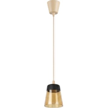 Brilagi - Lampadario LED a sospensione con cavo RETRO GLASS 1xE27/60W/230V Ø 15,5 cm beige/fumé beige/nero