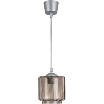 Brilagi - Lampadario LED a sospensione con cavo RETRO GLASS 1xE27/60W/230V Ø 15 cm argento/beige fumé